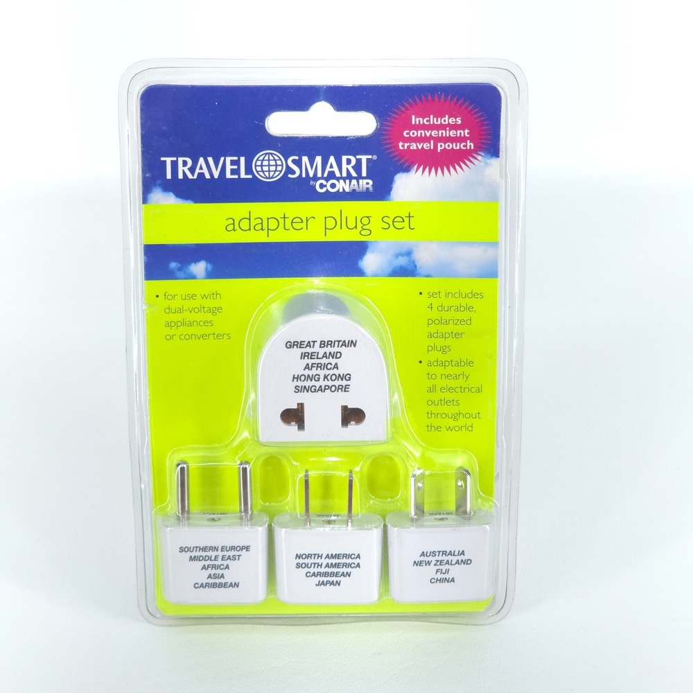 Conair Travel Smart 4-Piece International Adapter Plug Set M500ENR  Worldwide